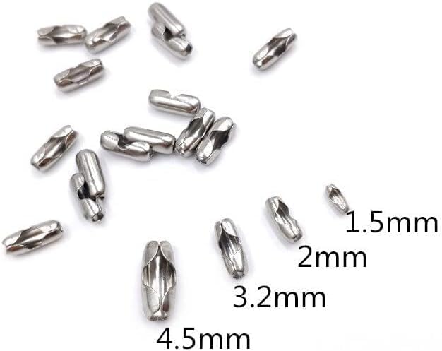 100 Pcs/lot Stainless Steel Ball Beaded Chain Connector Clasps for 2 mm Beaded Chains DIY Jewelry Making Practical Design Jewelry Findings Beading and Jewelry Making - Image 3