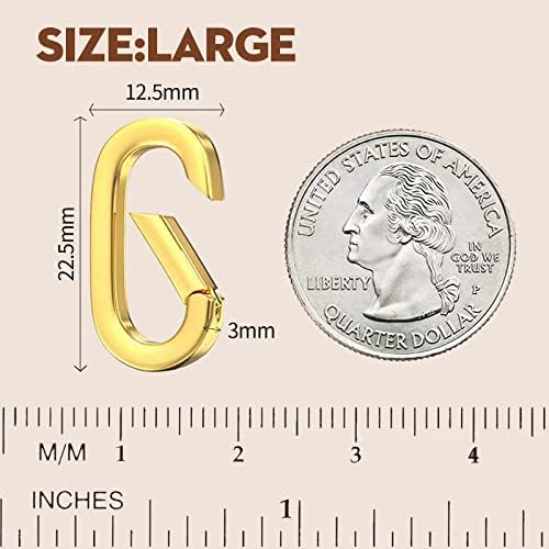 OHINGLT 10Pcs Carabiner Clip Pendant Clasps – 18K Gold Necklace Clasp and Closures, Bracelet Charm Connector for Women - Image 3
