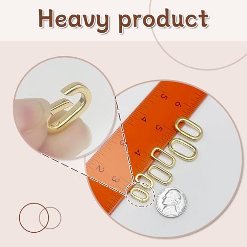 OHINGLT 10Pcs Carabiner Clip Pendant Clasps – 18K Gold Necklace Clasp and Closures, Bracelet Charm Connector for Women - Image 4
