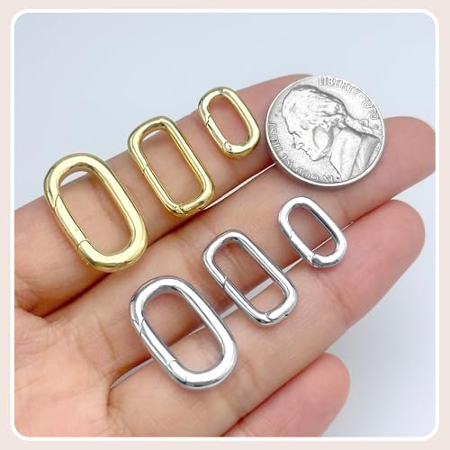 OHINGLT 10Pcs Carabiner Clip Pendant Clasps – 18K Gold Necklace Clasp and Closures, Bracelet Charm Connector for Women - Image 5