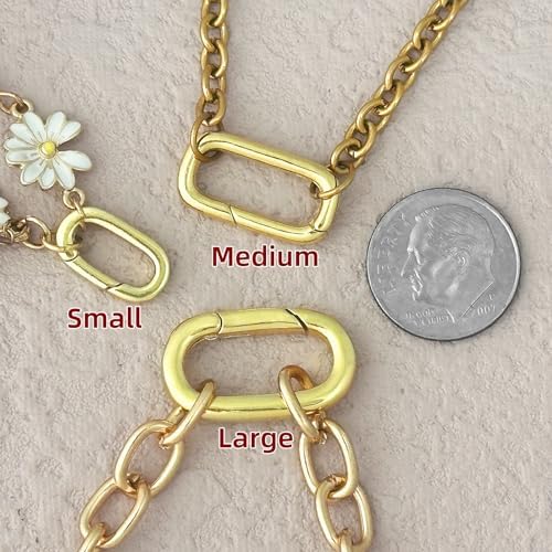 OHINGLT 10Pcs Carabiner Clip Pendant Clasps – 18K Gold Necklace Clasp and Closures, Bracelet Charm Connector for Women - Image 7