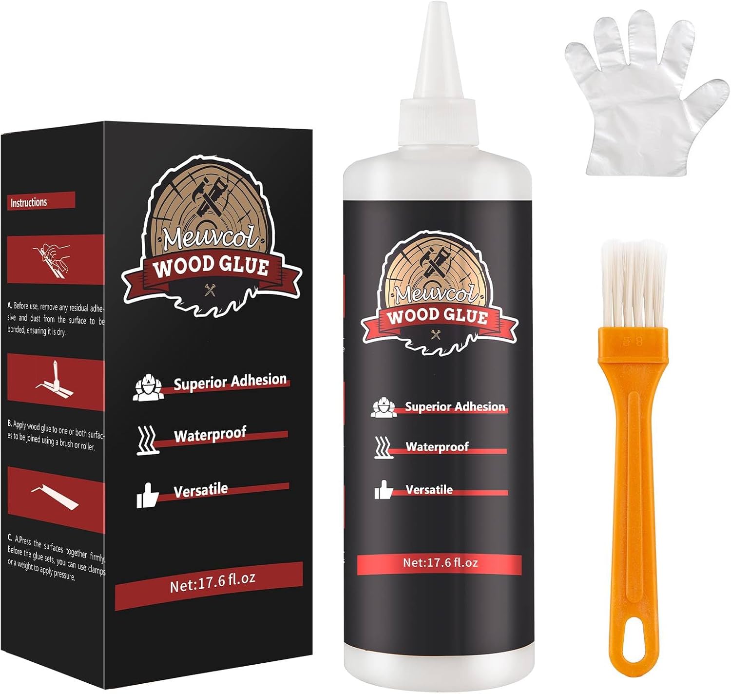 Wood Glue, Strong Glue for Woodworking, Waterproof Clear Wood Glue for Furniture Heavy Duty, Interior & Exterior Furniture Glue for Crafts, Baseboard, Cabinets, Door (500g) - Image 9