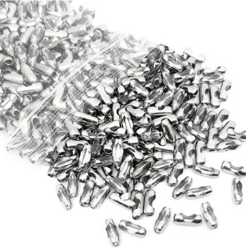 100 Pcs/lot Stainless Steel Ball Beaded Chain Connector Clasps for 2 mm Beaded Chains DIY Jewelry Making Practical Design Jewelry Findings Beading and Jewelry Making